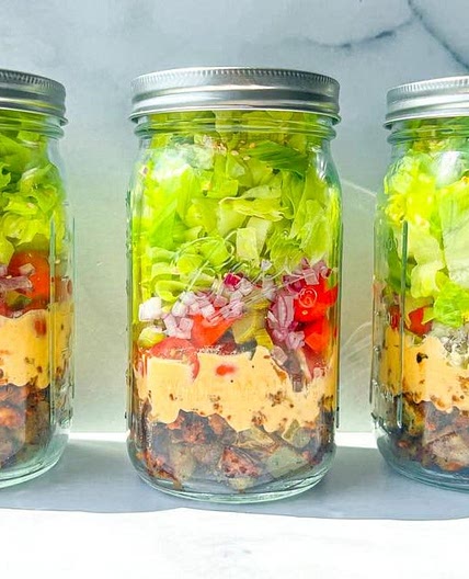 Vegan Big Mac Salad Jars (30g protein)