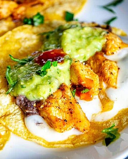 Chicken Tacos with Avocado Salsa Verde