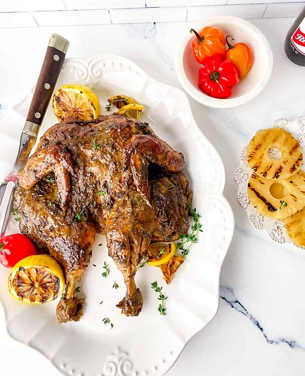 Spatchcocked Jerk Chicken (Oven-Roasted)