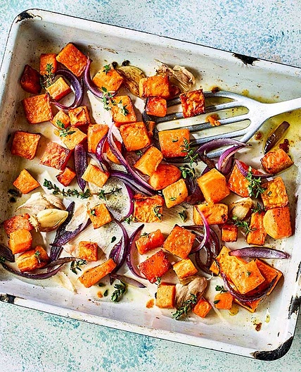 Oven-roasted sweet potatoes