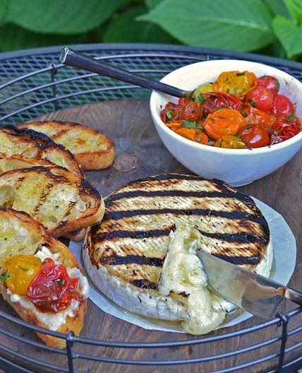 Grilled Brie with Roasted Cherry Tomatoes