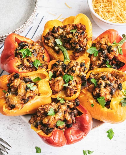 Mexican Tempeh Stuffed Peppers