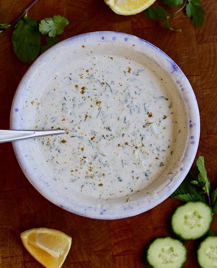 Vegan Raita (Indian Cucumber Yogurt Sauce)