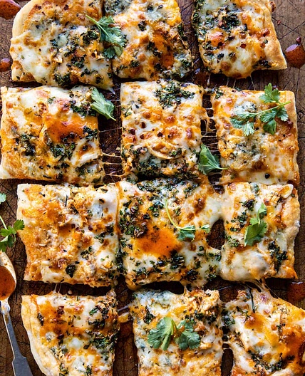Sheet Pan Buffalo Chicken Pizza