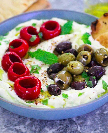 Whipped Cottage Cheese Dip with Feta Dip