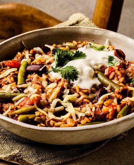 Brazilian-style beef with rice