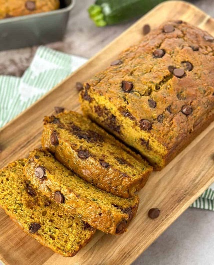 Pumpkin Zucchini Bread with Chocolate Chips