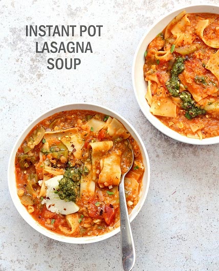 Instant Pot Lasagna Soup - Vegan Lasagna Soup