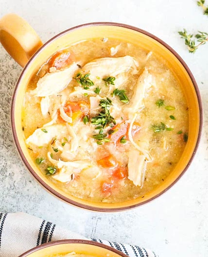 Instant Pot Chicken Cauliflower Rice Soup