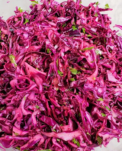 Red Cabbage Slaw for Fish Tacos