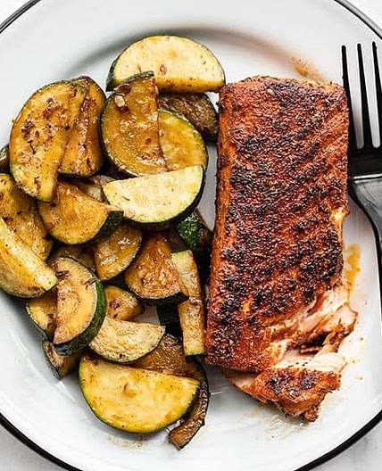 Blackened Salmon with Zucchini