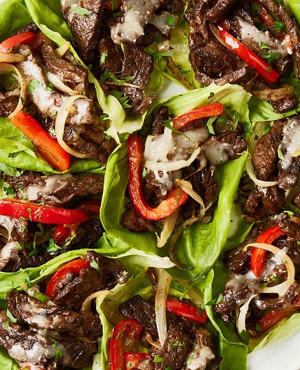 Philly Cheesesteak Lettuce Wraps
