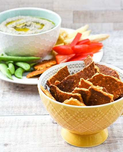 Paprika Vegan Crackers with Sesame Seeds (air fryer or oven)