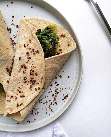 High Protein Wraps mit Spinat und Käse