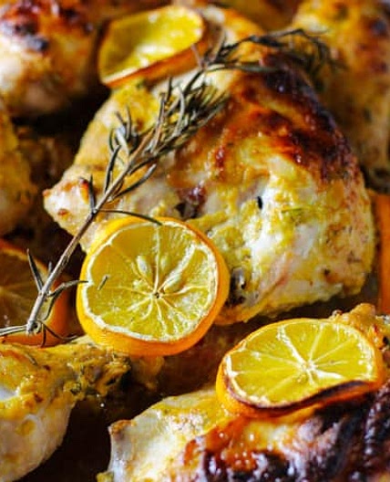 Dijon Chicken with Meyer Lemons