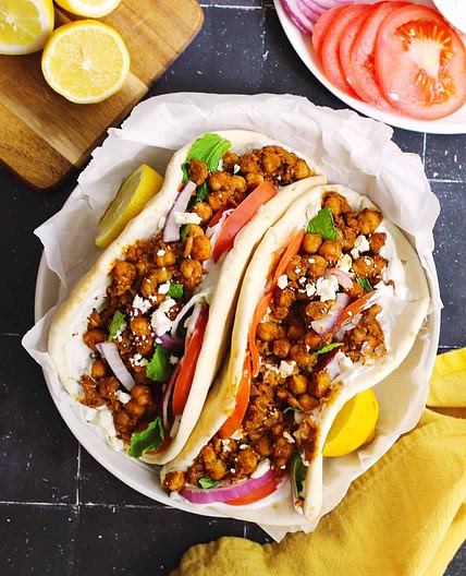 Vegetarian chickpea gyros
