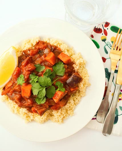 Aubergine, Sweet Potato & Metis Tagine