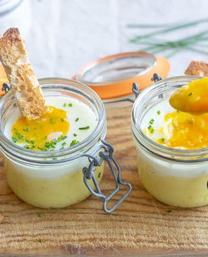 Oeuf cocotte sur lit de purée au Thermomix