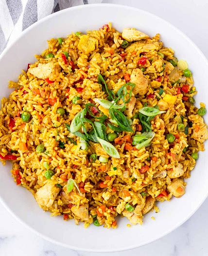 Curry Fried Rice with Chicken