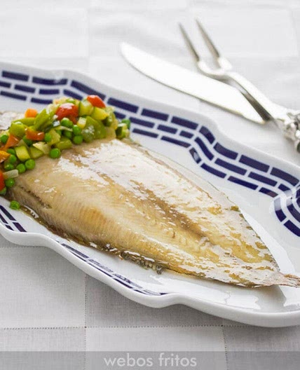 Lenguado al horno con verduras