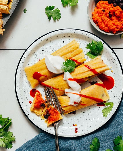 Sweet Potato Black Bean Tamales