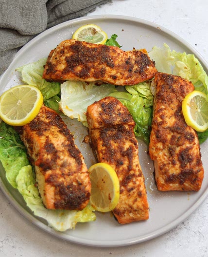 Frozen Salmon Cooked in Air Fryer