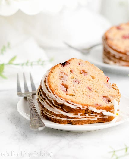 Healthy Fresh Strawberry Bundt Cake