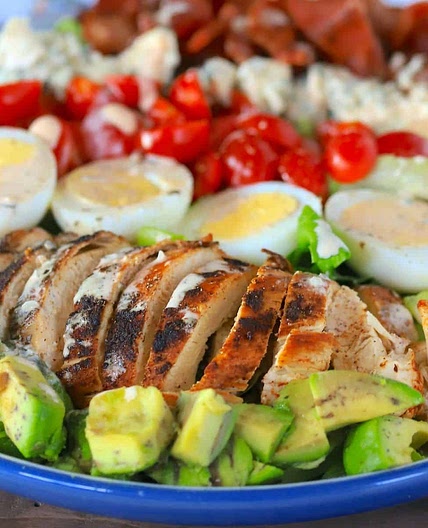 Low Carb Chicken Cobb Salad with Chipotle Ranch Dressing
