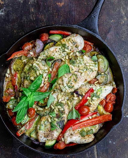 Pesto Chicken Recipe with Vegetables