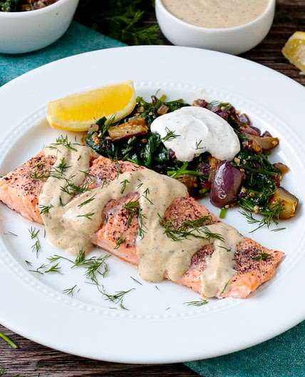 Lebanese Lemon Tahini Salmon
