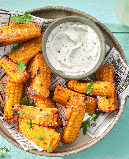Corn Ribs: Gegrillte Maisrippchen mit Dip