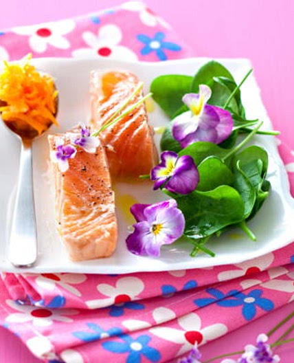 Filets de saumon aux fleurs