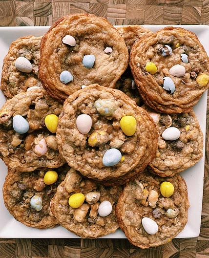 Cadbury Egg Chocolate Chip Cookies