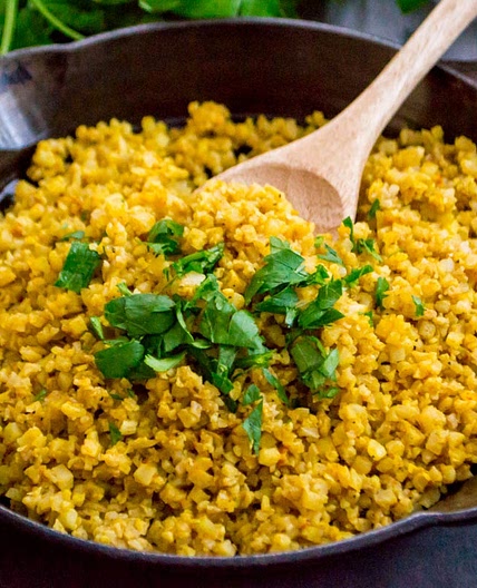 Whole30 Turmeric Cauliflower Rice (keto, paleo, vegan)