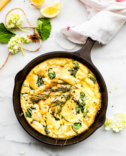 Pumpkin Paleo Frittata with Fried Garlic and Herbs