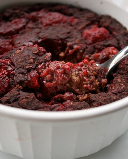 Chocolate Raspberry Baked Oatmeal