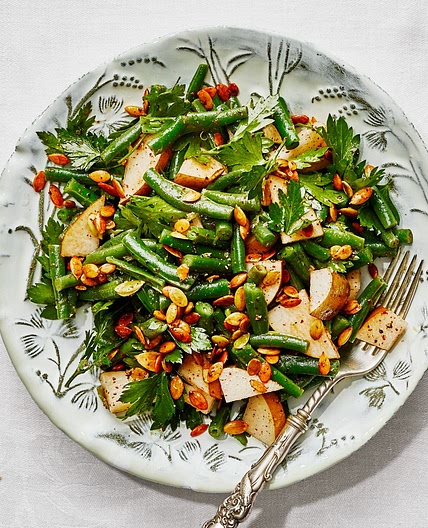 Smashed Green Beans With Lemony Sumac Dressing