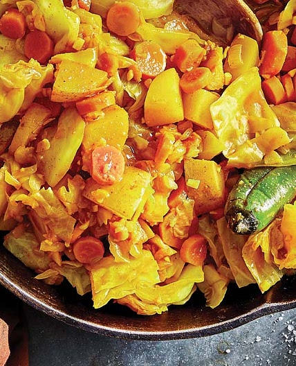 Tikil Gomen (Ethiopian-Style Cabbage, Potatoes, and Carrots)