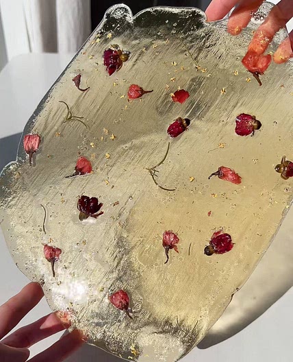 Edible Sugar Glass (decorated with flowers)