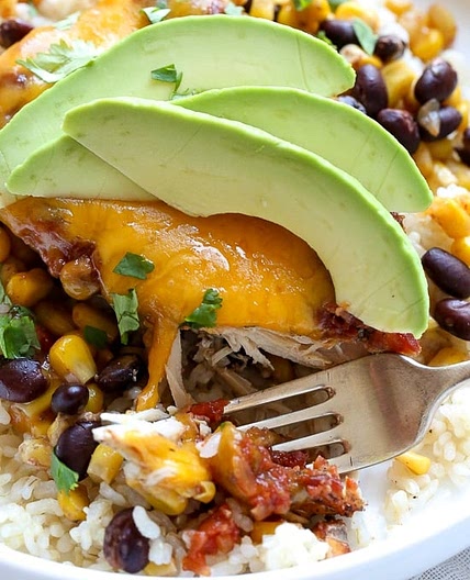 Slow Cooker Salsa Chicken with Black Beans and Corn