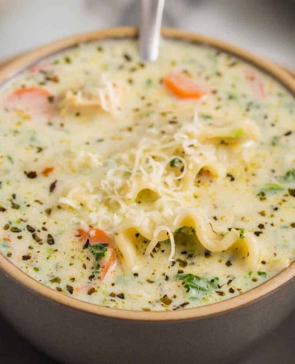 White Chicken Lasagna Soup