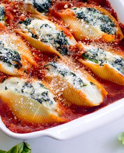Spinach and Ricotta Stuffed Shells