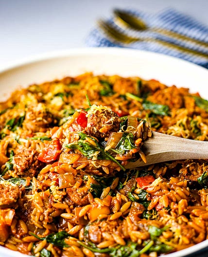 One-Pan Italian Sausage and Orzo Pasta
