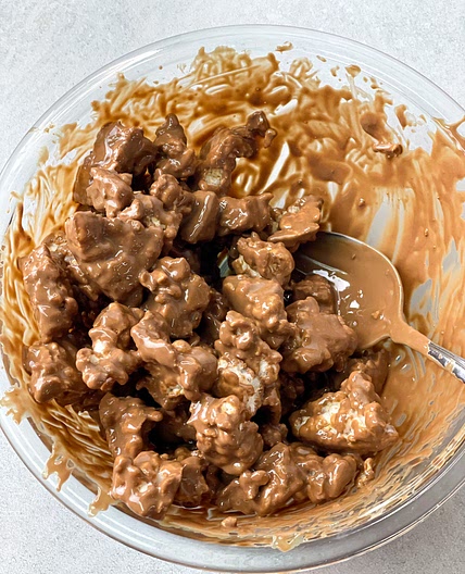 Viral Chocolate Rice Cake Bites with Peanut Butter