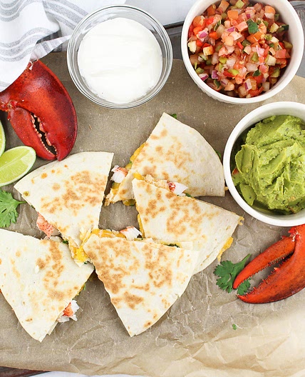 Cheesy Lobster Quesadillas