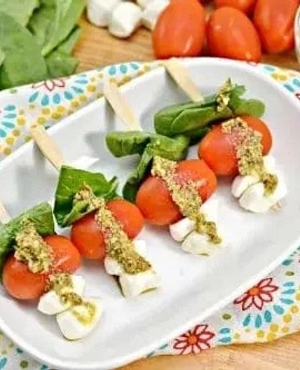 Keto Caprese Pesto Bite Appetizers