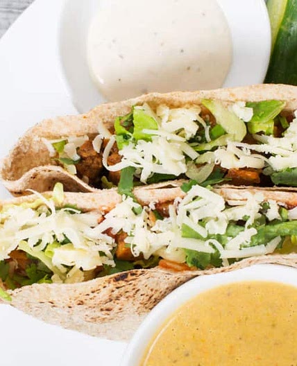 Pitas au poulet et aux pommes