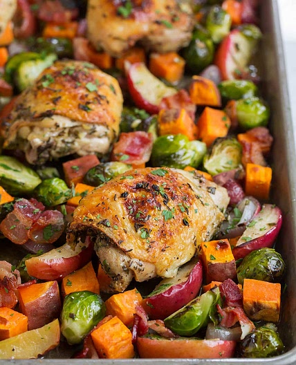 One Pan Autumn Chicken Dinner
