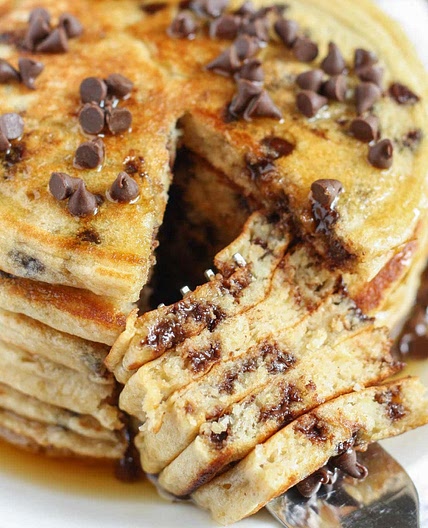 Chocolate Chip Greek Yogurt Pancakes