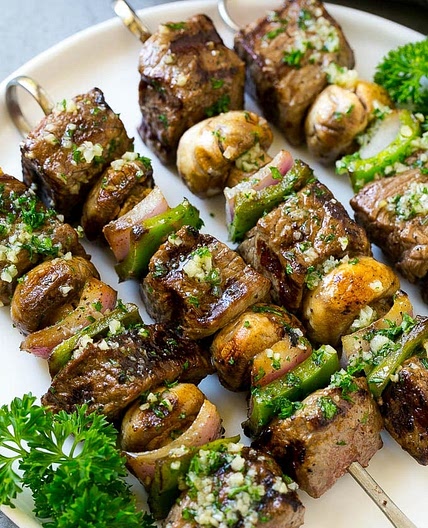 Steak Kabobs with Garlic Butter